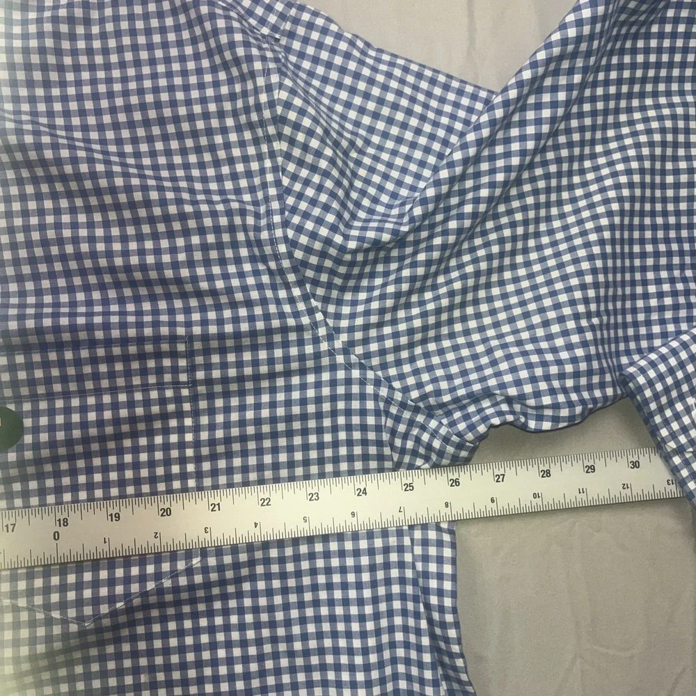 LL Bean Wrinkle Free Kennebunk Sport‎ Shirt Mens XLT Blue Traditional Fit Check